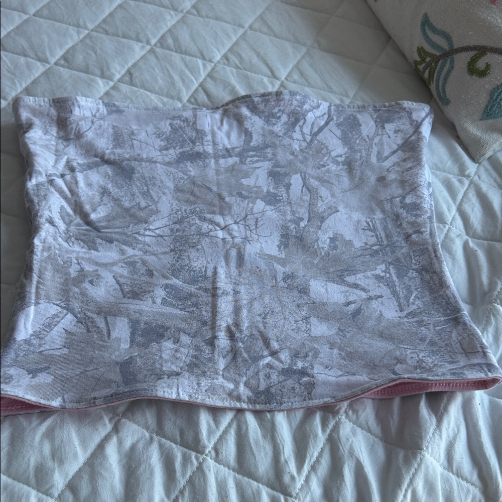 Light Pink and Camo Reversible Tube Top